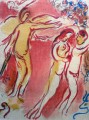 Adán y Eva son desterrados del Paraíso contemporáneo Marc Chagall